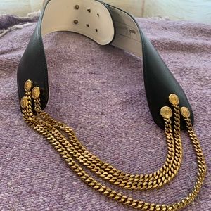 Leather and chain belt